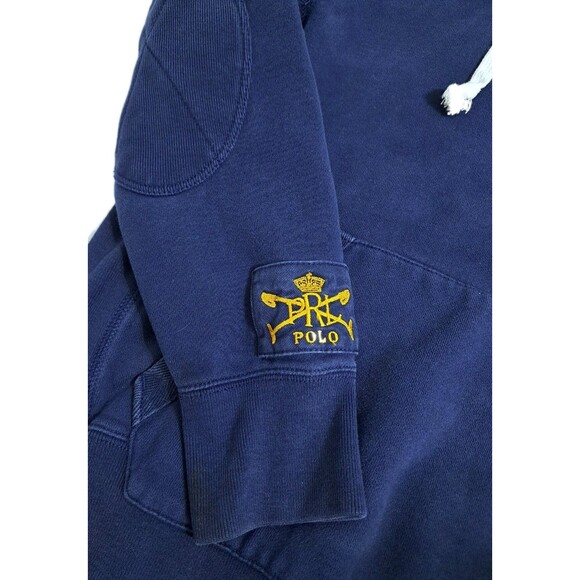 Polo Ralph Lauren Hoodie #2 Sweatshirt Men's Medium Pony Logo Rugby Y2K 67 Blue - Picture 3 of 12